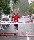 Ceri Rees winning the Kielder Marathon for the second year.